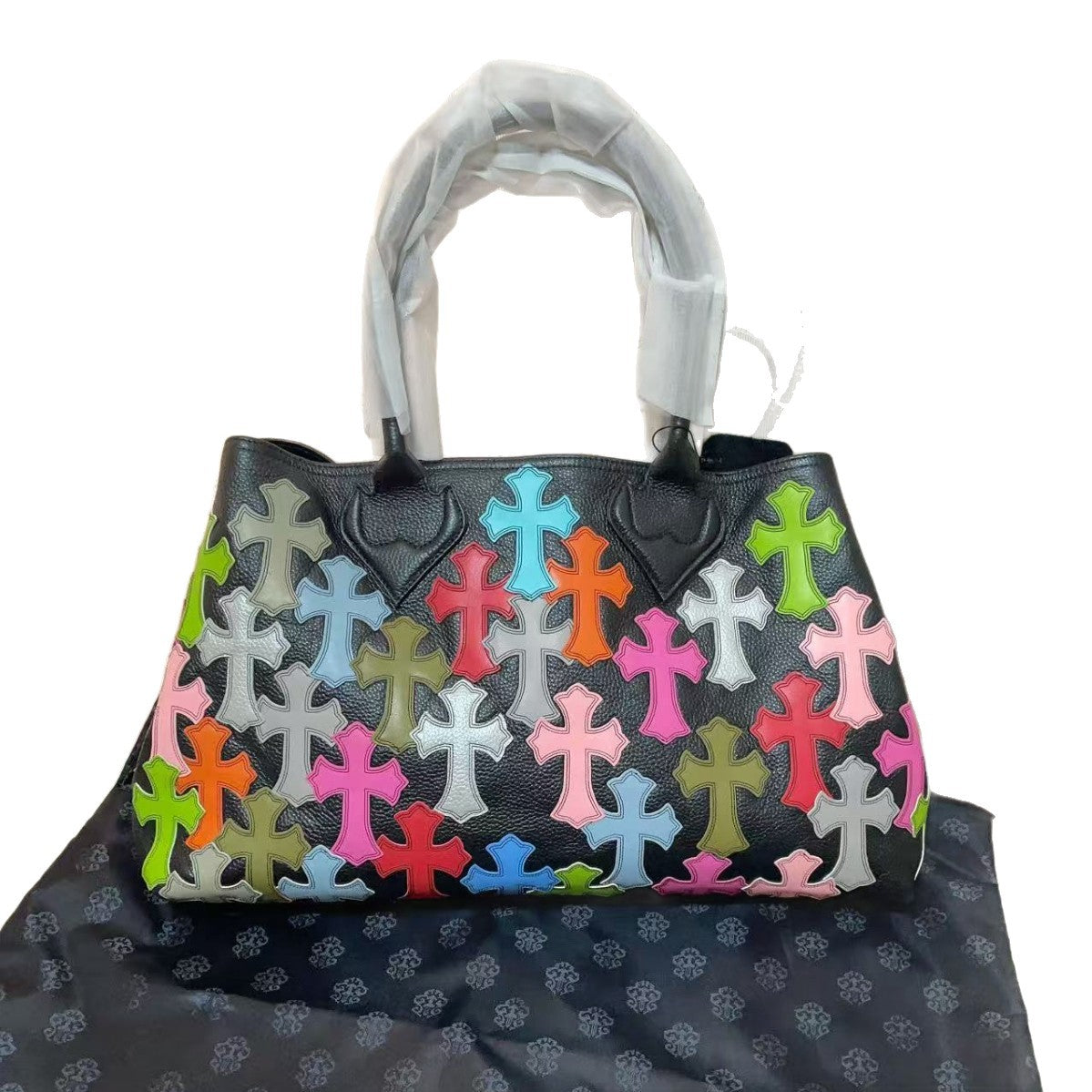 Women's Crowe Fashion Genuine Leather Portable Color Tote Bag