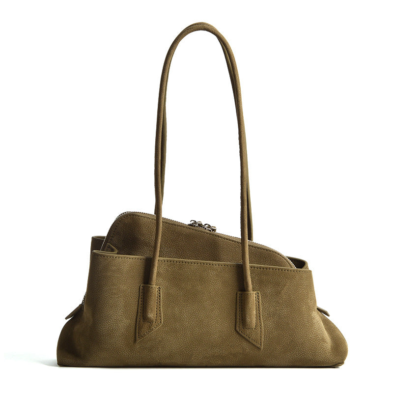 Style Niche First Layer Cowhide Underarm Fashion Irregular Loose Feeling Women's Handbag