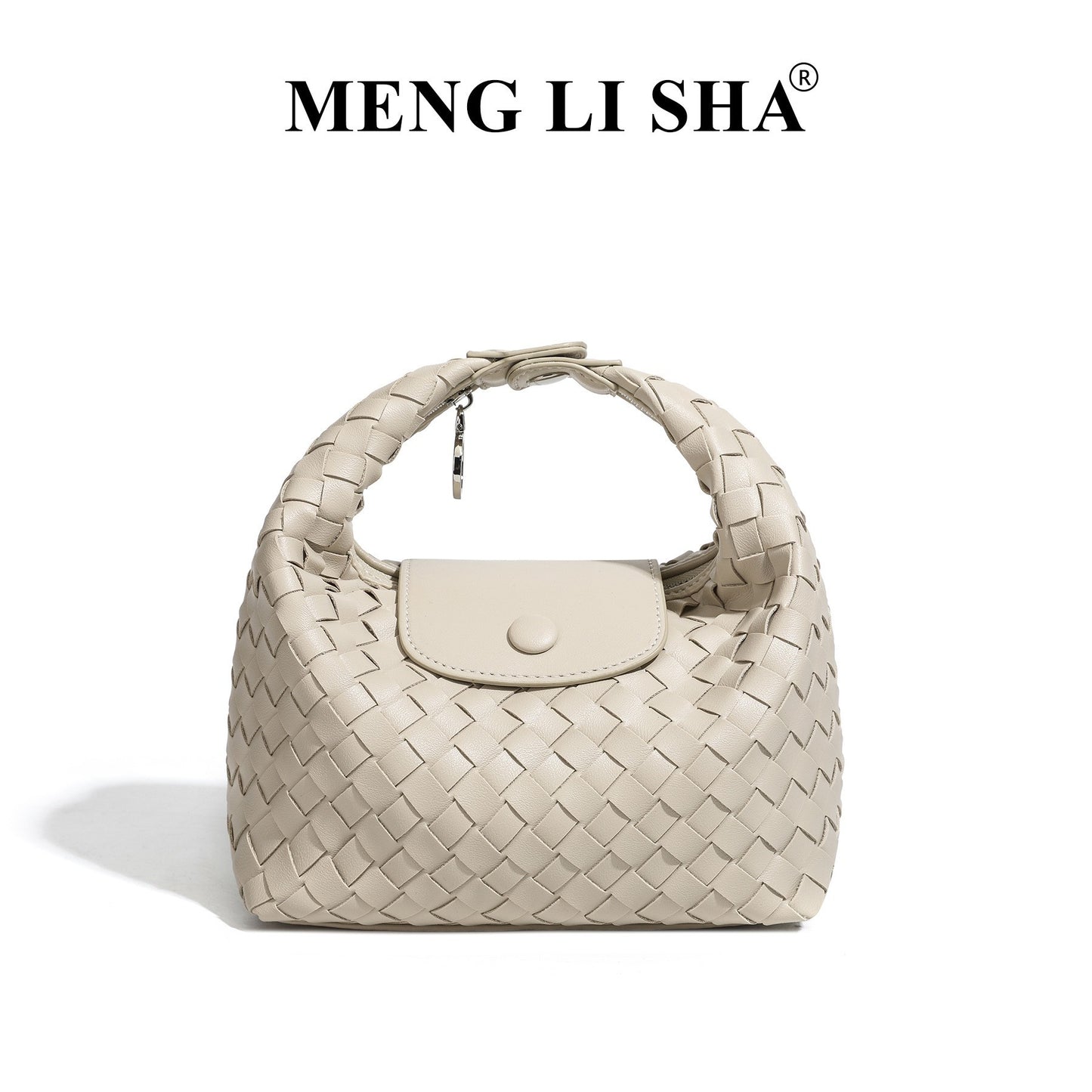 Women's Woven Blue White Plaid Hand Carrying Lunch Box Elegant Women's Shoulder Bag