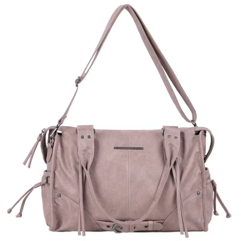 Versatile Stylish Retro Rivet Strap Motorcycle Tote Bag