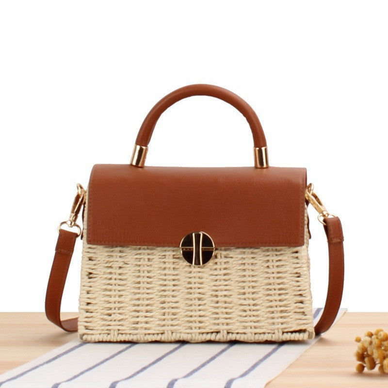 Niche Woven Stitching Leather Flip Box Women's Messenger Bag