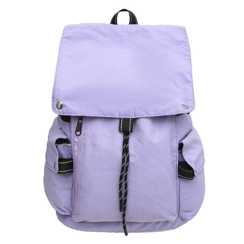 Korean Style Niche Simple Solid Color Female Large Backpacks