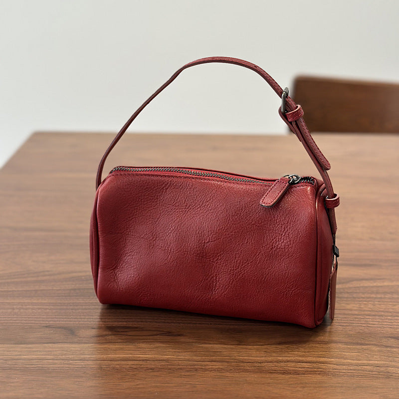 Mini Genuine Leather Female Hand Vegetable Tanned Cowhide Spring Pencil Women's Handbag