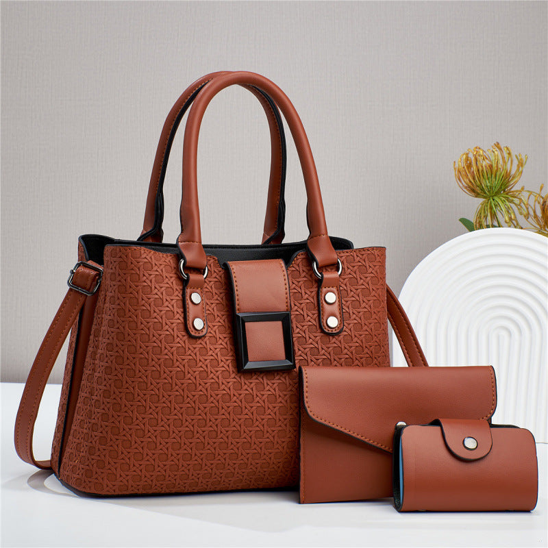 Classic Unique Women's Three-piece Large Capacity Women's Handbag