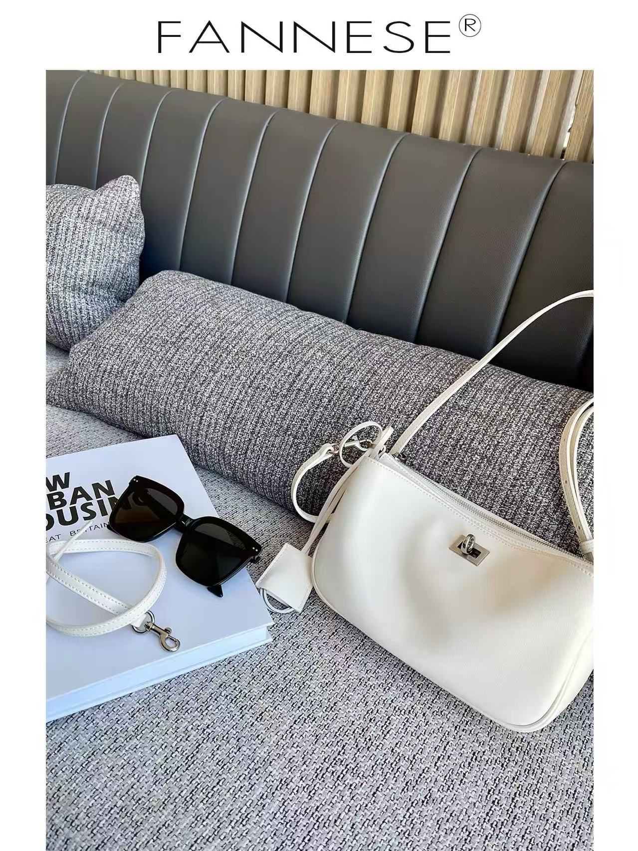 Pretty Callie Baguette High-grade Leather Motorcycle Small Square Bags