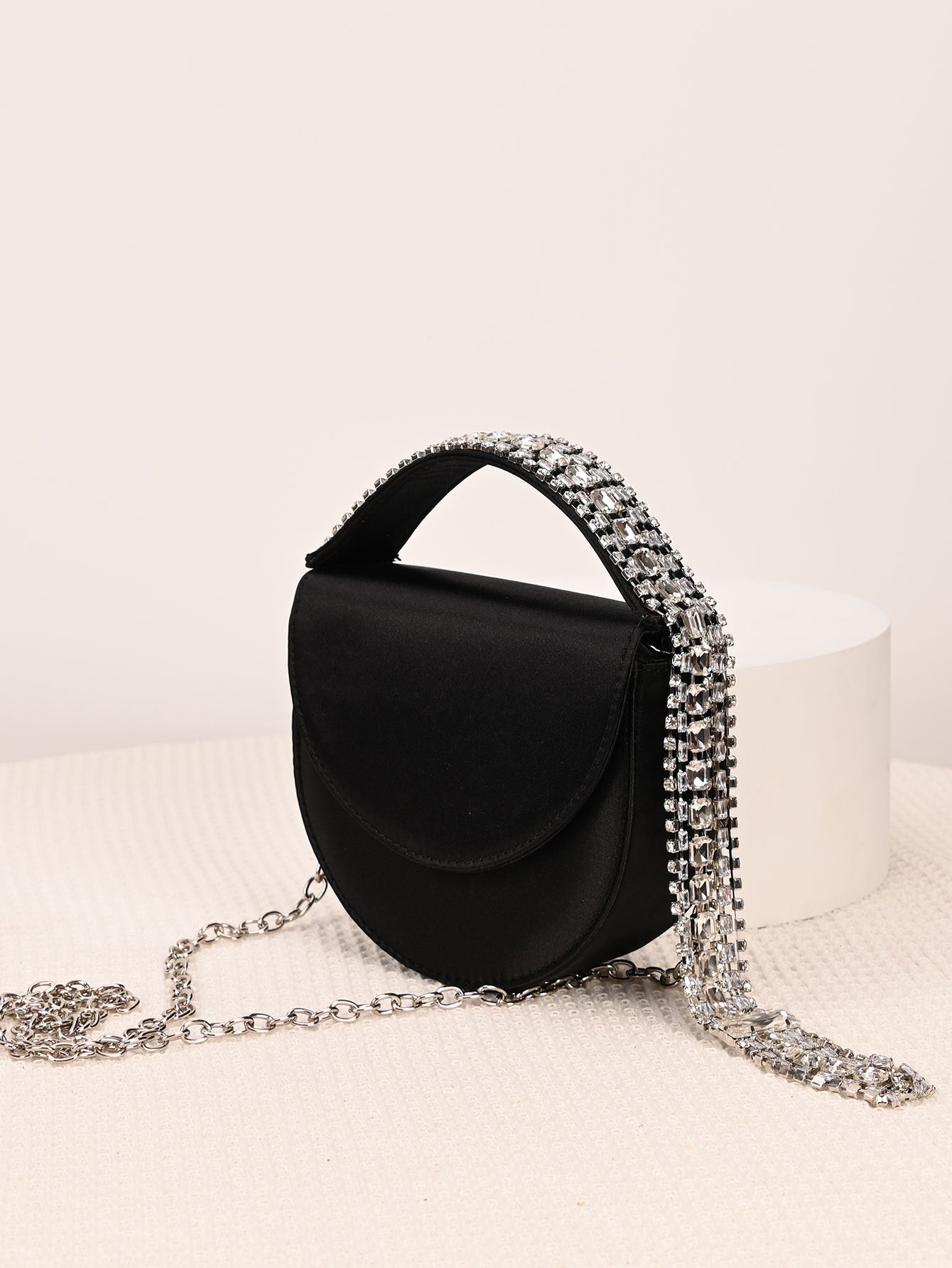 French Style Fairy Shiny Tassel Saddle Women's Shoulder Bag
