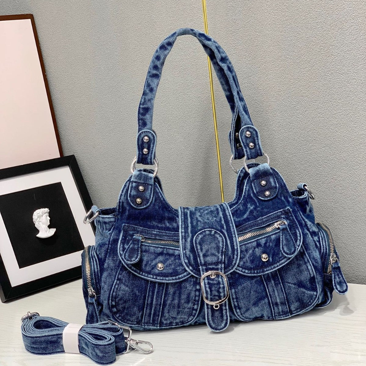 Fashion Retro Denim Large Capacity Washing Water Bags