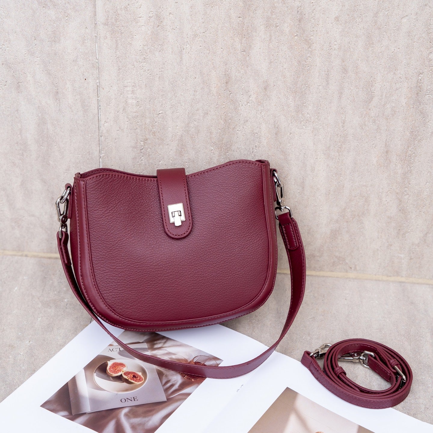 Women's Russian First Layer Cowhide Natural Drop Leather Spring Bags