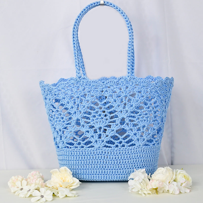 Women's Woven Knitted Handmade Cotton Thread Hollow Crochet Women's Handbag