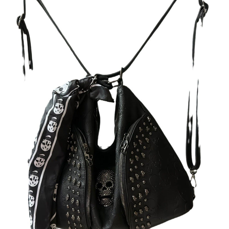 Women's Commuter Vintage Large Capacity Punk Rivet Backpacks
