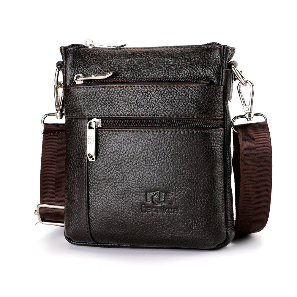 Men's Cowhide Leather High-grade Vertical Trendy Genuine Shoulder Bags