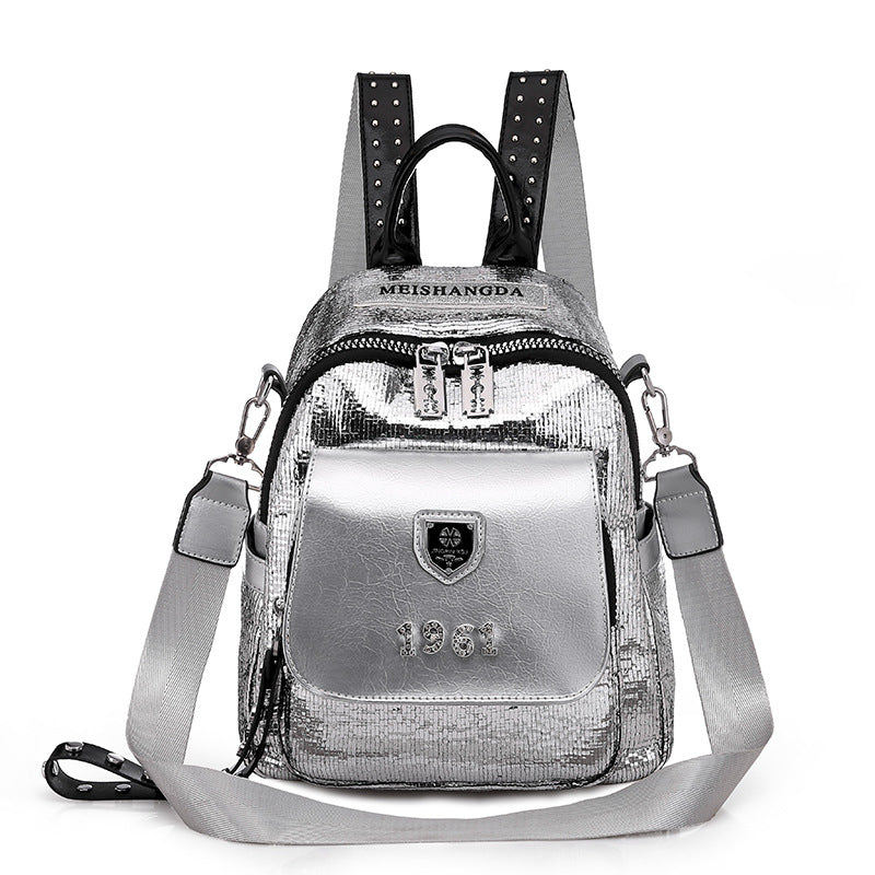 Women's Personalized Retro Studded Korean Fashion Bright Women's Backpack