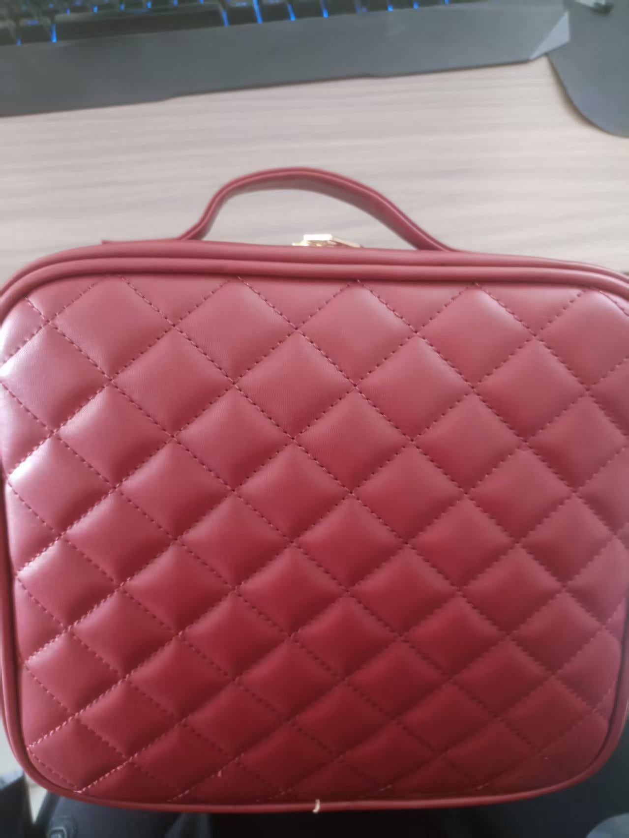 High-grade With Mirror Cosmetics Light Partition Layered Makeup Bag