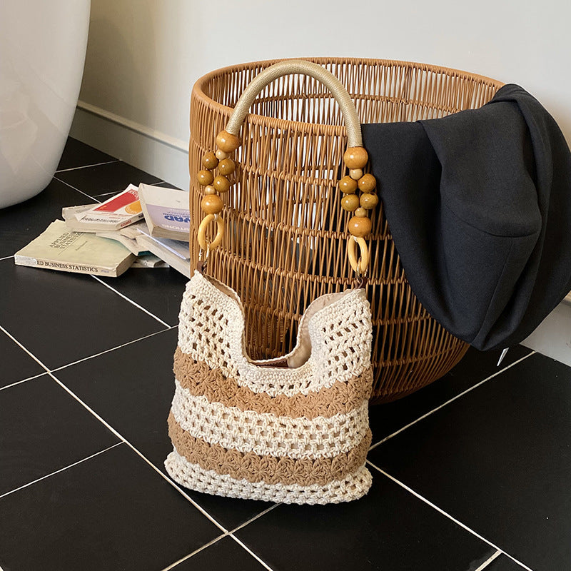 Women's Seaside Straw Summer Large Capacity Underarm Vacation Beach Women's Shoulder Bag