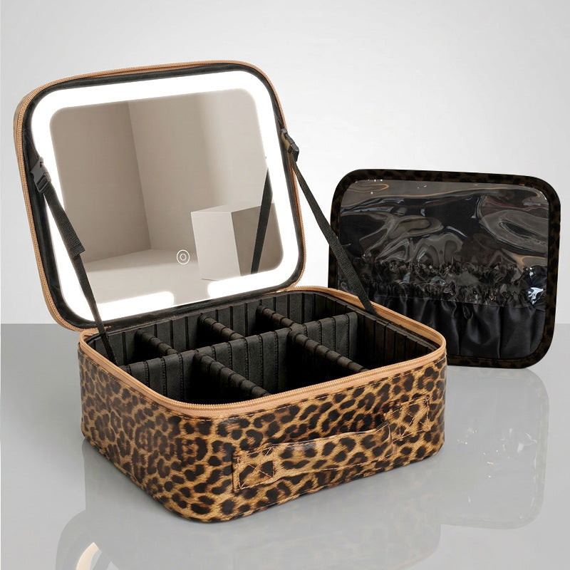 Print With Light Mirror Storage Portable Large Makeup Bag