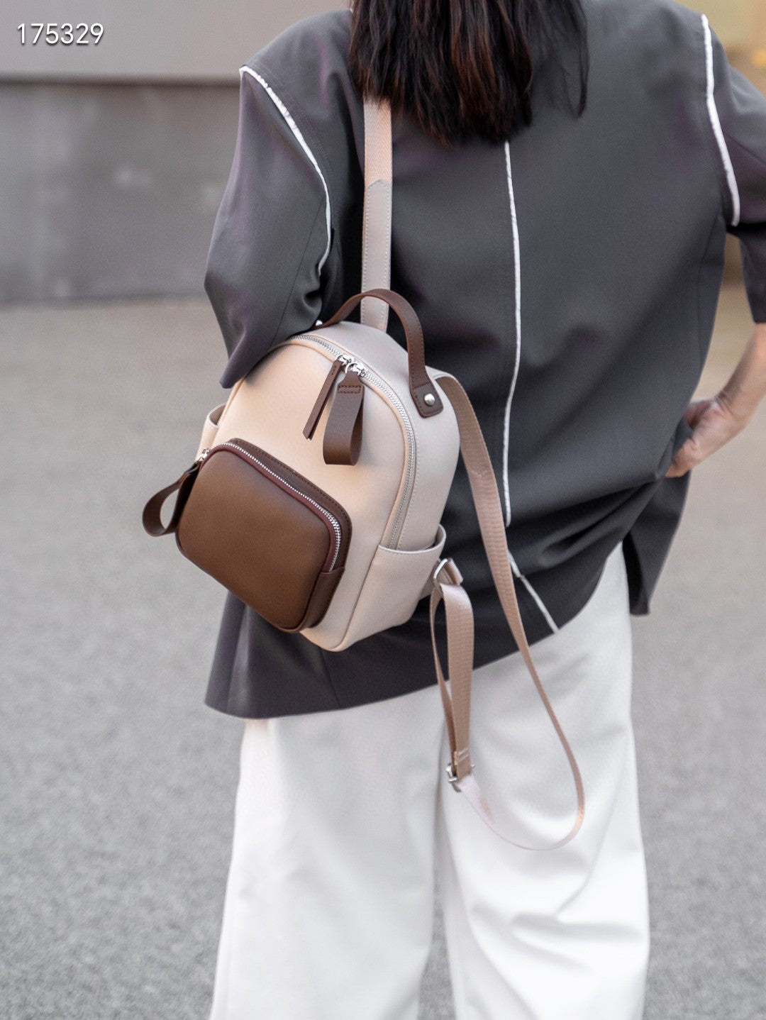 Women's Color Cowhide Genuine Leather Napa Soft Leisure Large Women's Backpack