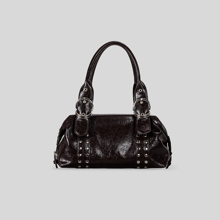 Women's Fashion Rivet Bowling High-grade Retro Women's Handbag