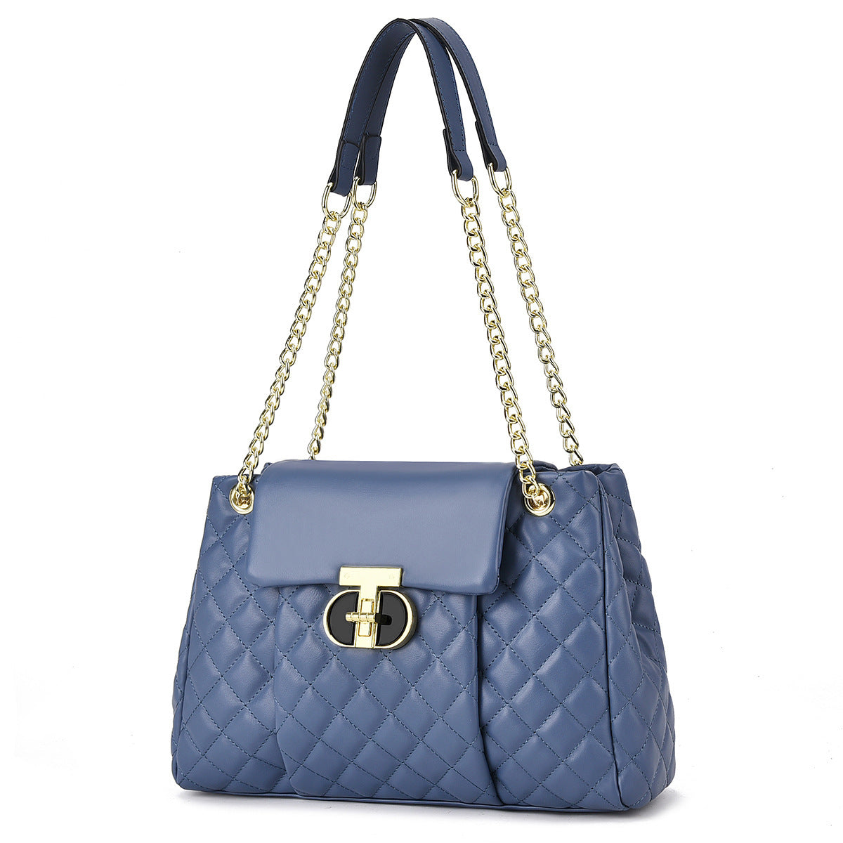 Women's Fashion Chain Soft Leather Pleated Underarm Embroidered Women's Shoulder Bag