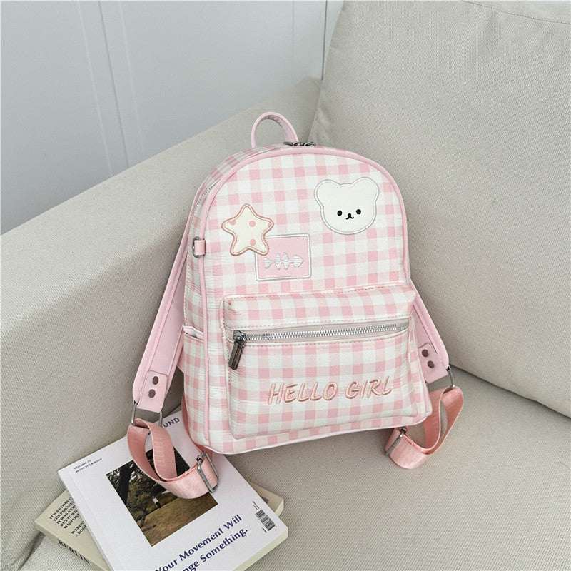 Korean Style Cute Bunny Polka Dot Simple Large Capacity Lightweight Backpacks