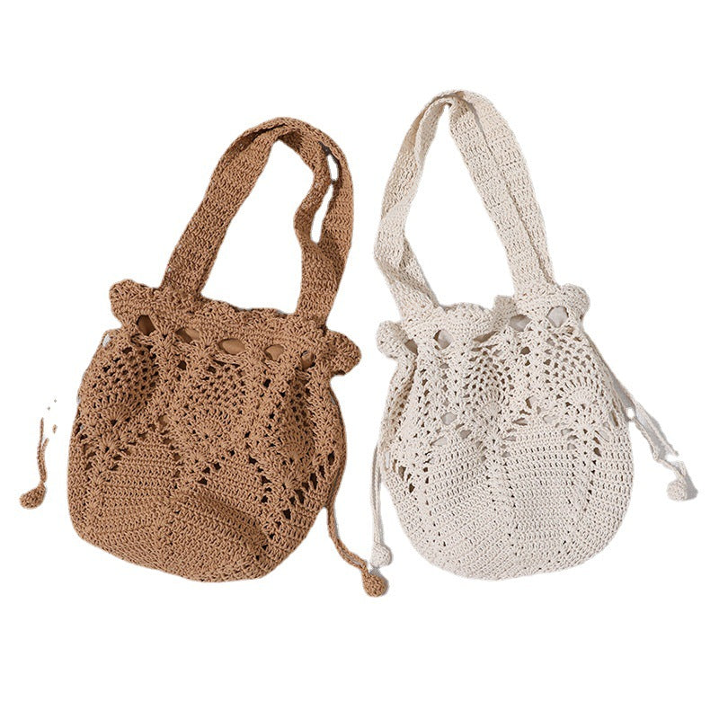 Woven Summer Portable Fairy Flower Straw Vacation Women's Shoulder Bag