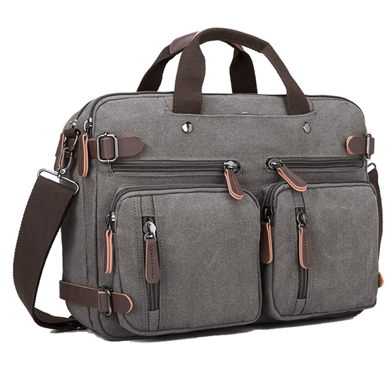 Business Canvas Leather Multifunctional Portable Large Capacity Leisure Backpack