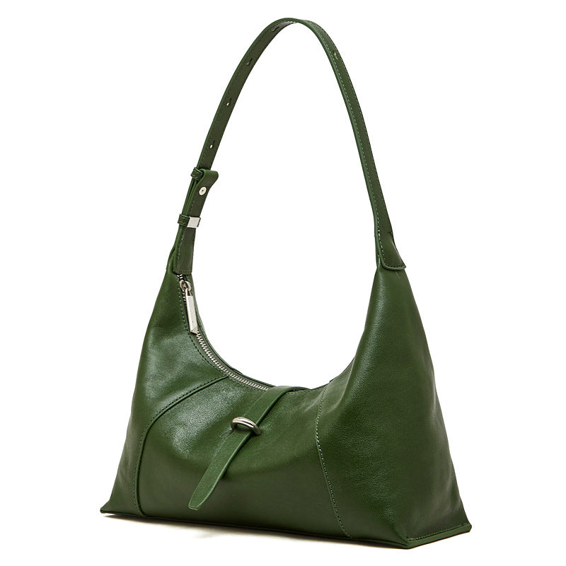 Women's Tanning Leather Niche Retro Dumpling Genuine Women's Shoulder Bag