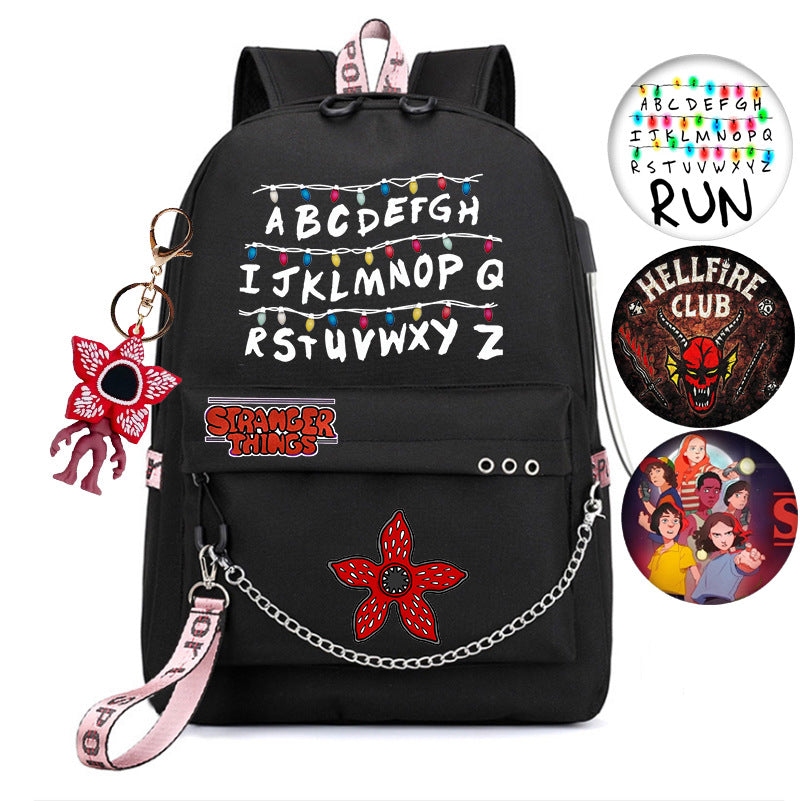 Stranger Things Iron Chain For High Leisure Backpack