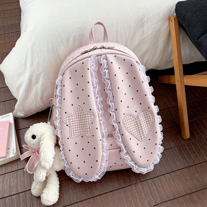 Women's Rabbit Korean Style Polka Dot Large Capacity Commuter Women's Backpack
