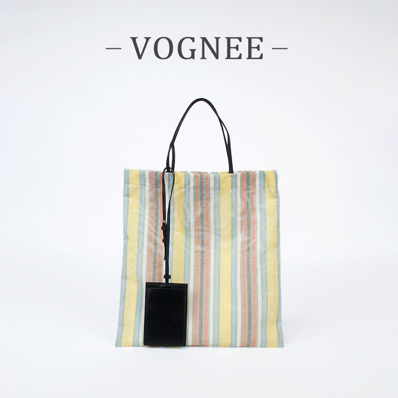 Rainbow Striped Large Capacity Fashion Leisure Women's Shoulder Bag
