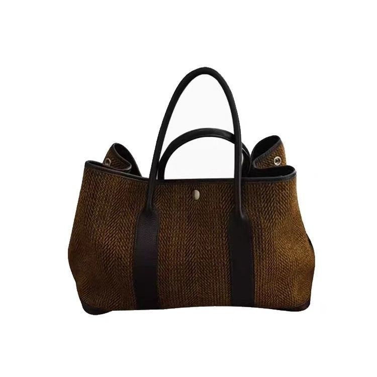 Women's Niche Designer Fashionable Temperament Woolen Big Women's Shoulder Bag