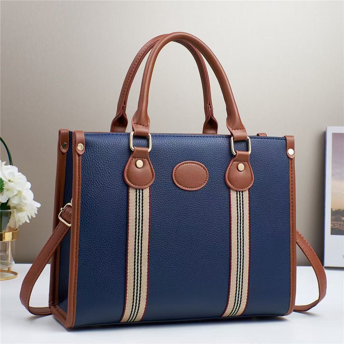 Women's Mom Fashionable Elegant Large Capacity Textured Tote Bag