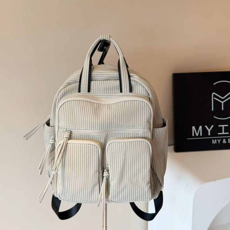 Niche Solid Color Large Capacity Daily Class Leisure Backpack