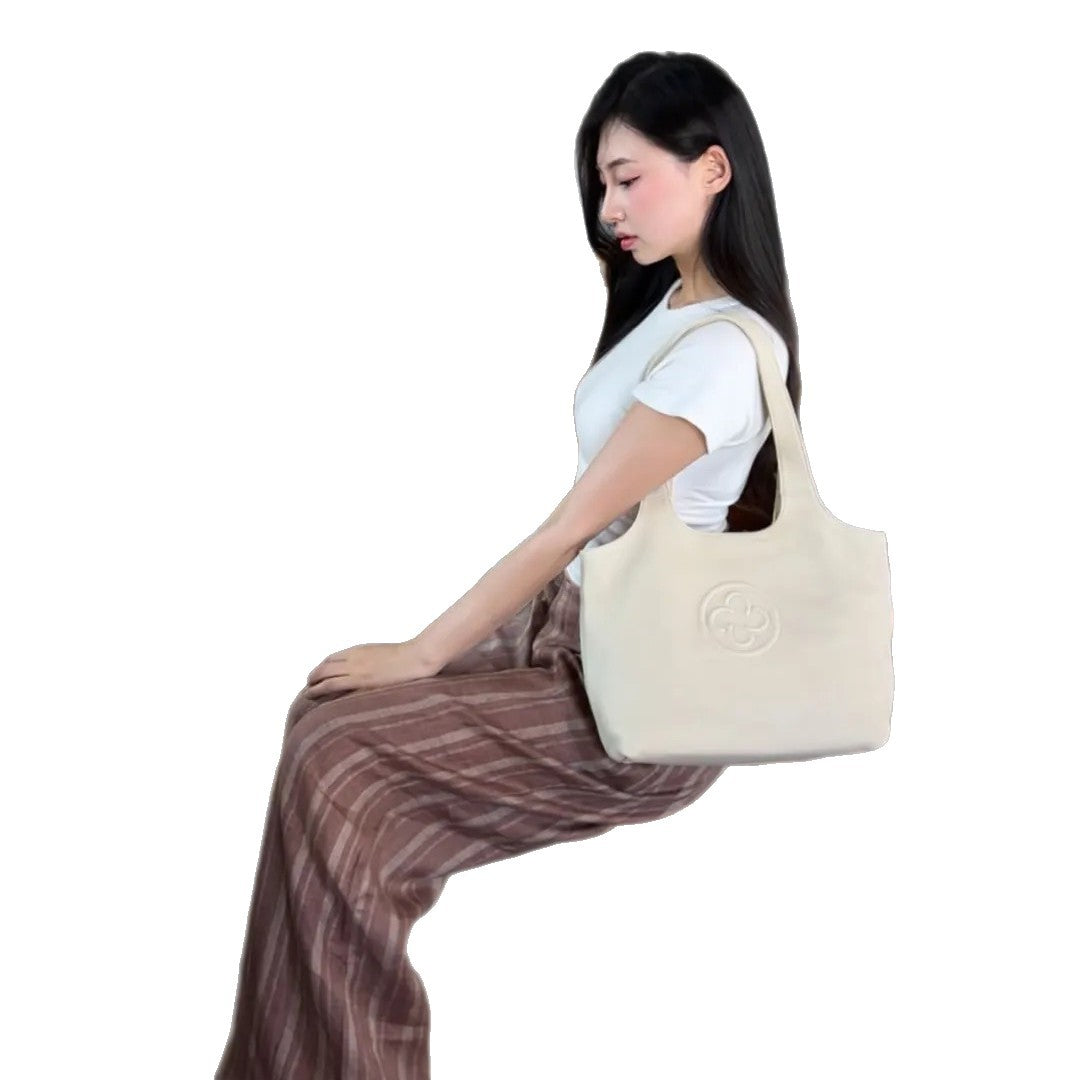 Retro Kas Underarm High-grade White Commuter Le Shoulder Bags