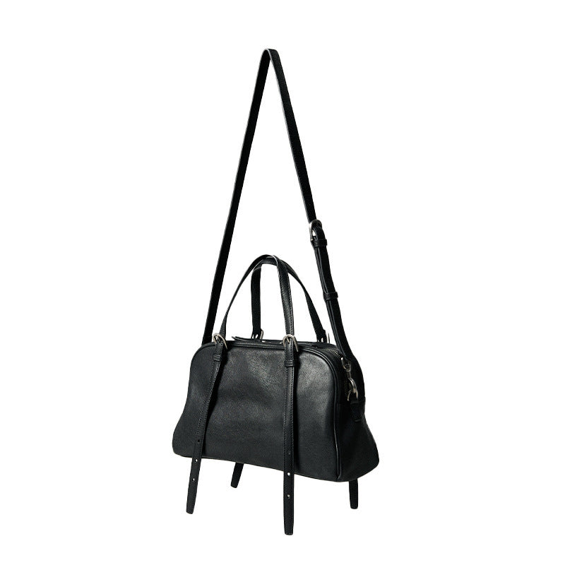 Women's Vegetable Tanned Leather Lambskin Retro Large Capacity Underarm Bag