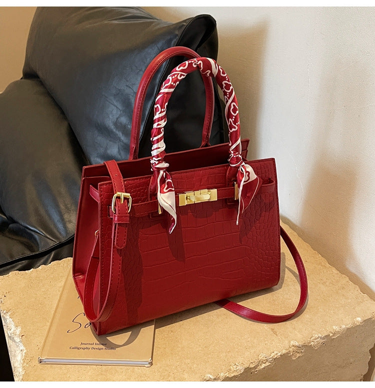 Western Style Height Stylish Textured Stone Bags
