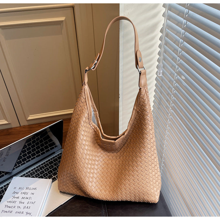 Women's Style High Sense Woven Stylish Personalized Underarm Tote Bag
