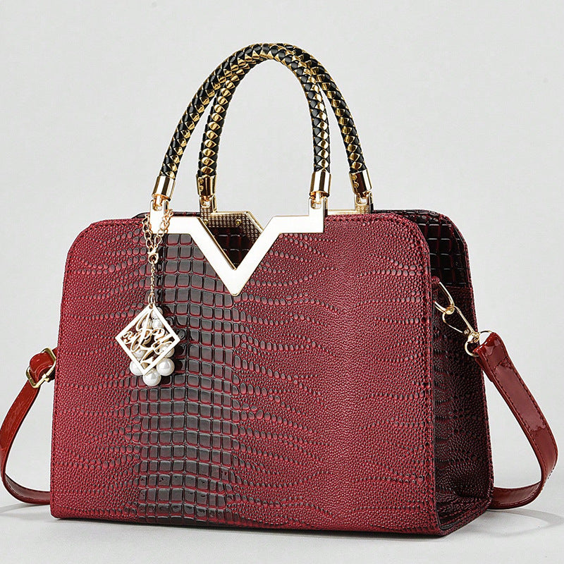 Women's Capacity Alligator Print Trendy Fashion Mother Bags