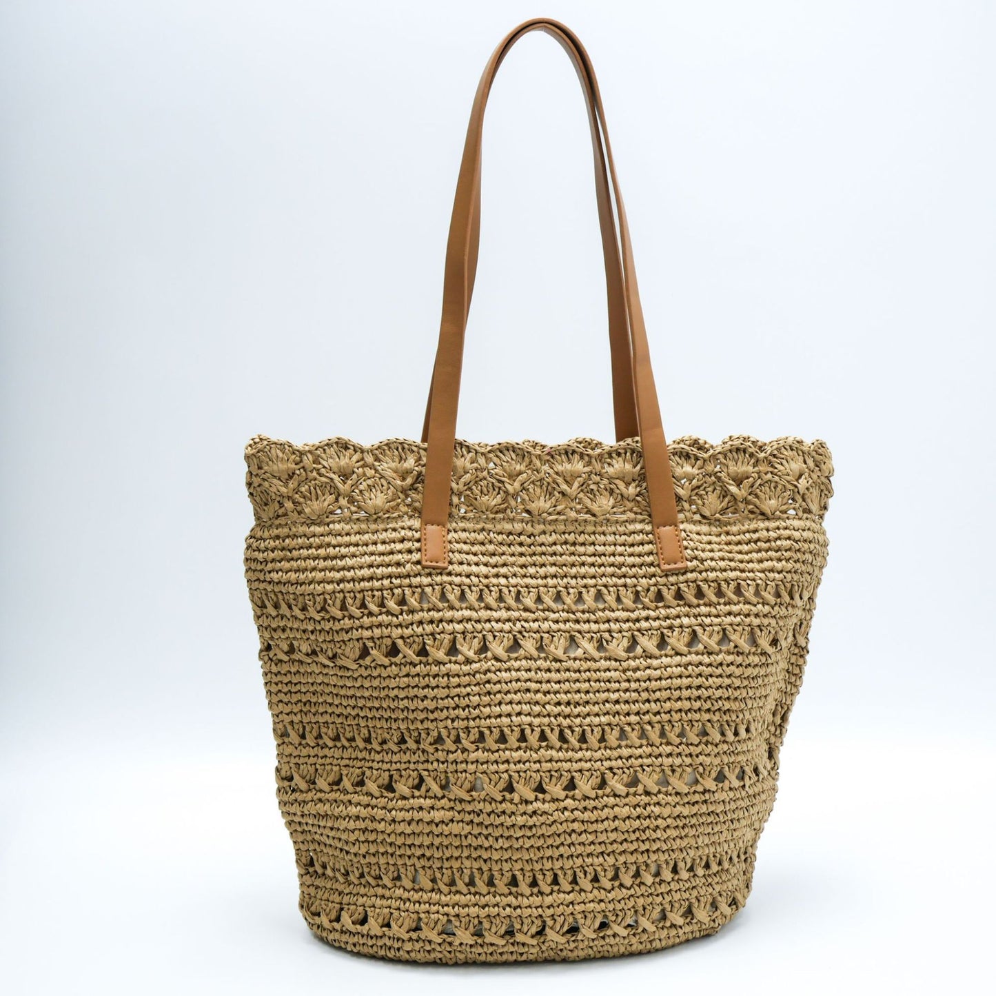 Women's Lace High-grade Sense Straw Hand-woven Large Capacity Tote Bag