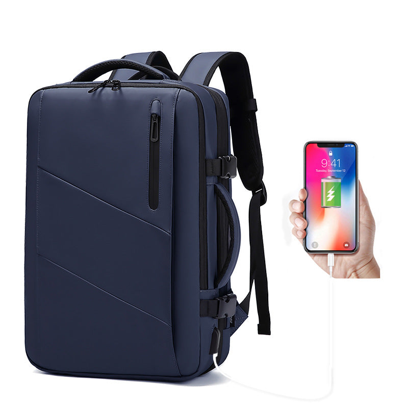 Men's Fashion Computer College Waterproof Scalable Business Backpack