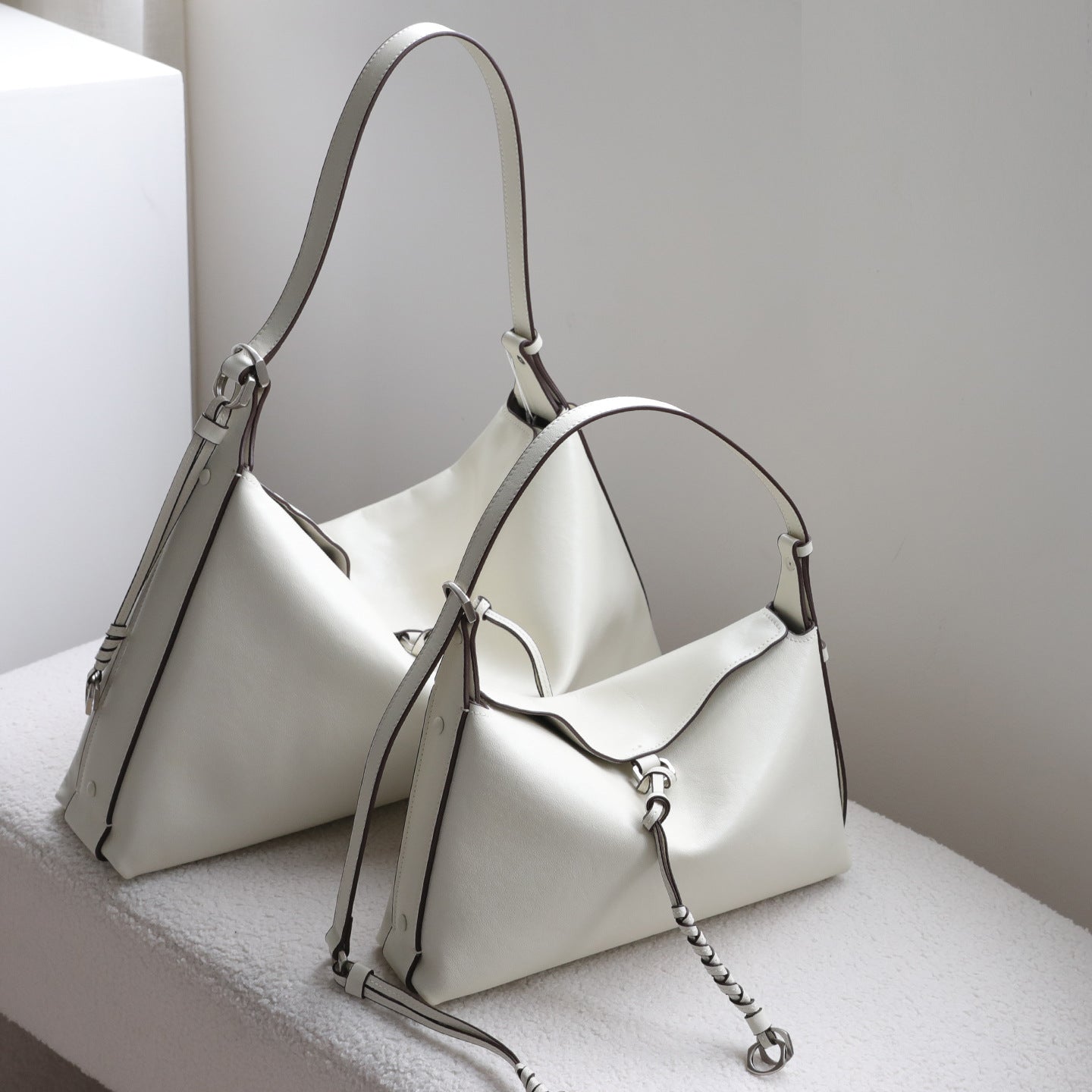 Retro Vegetable Tanned Leather Cowhide Lazy Bags