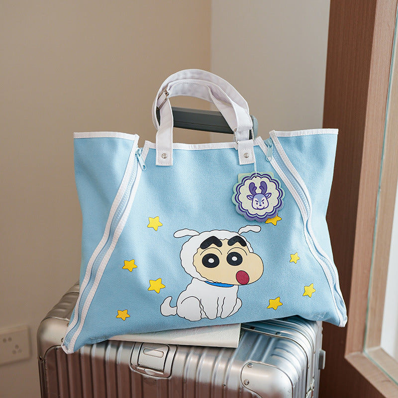 Women's Crayon Canvas Cute Large Capacity Commuter Tote Bag