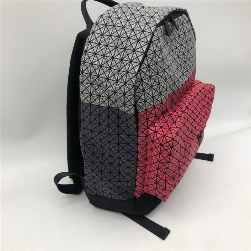 Women's & Men's Home Geometric Rhombus Silicone Large Capacity Computer Leisure Backpack