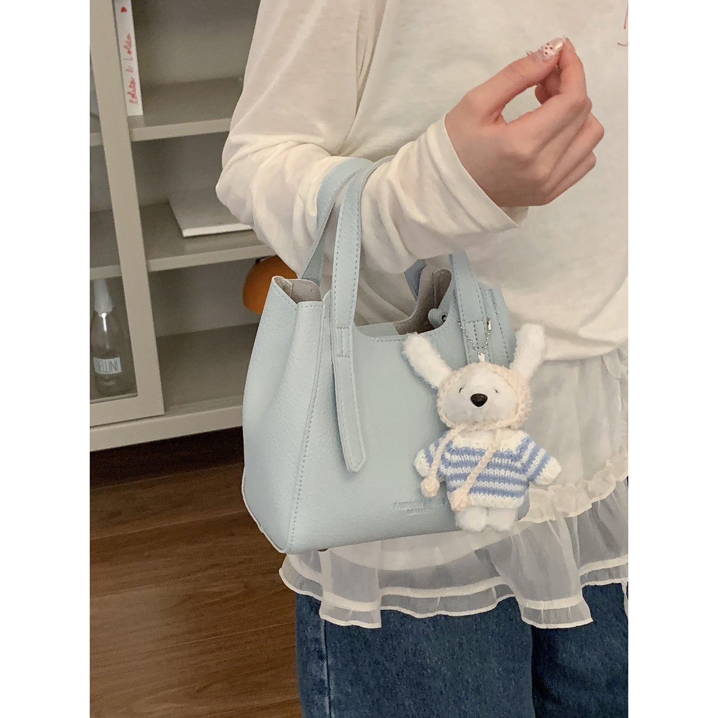 Women's Summer Fashion Carrying Lychee Pattern Simple Handbags