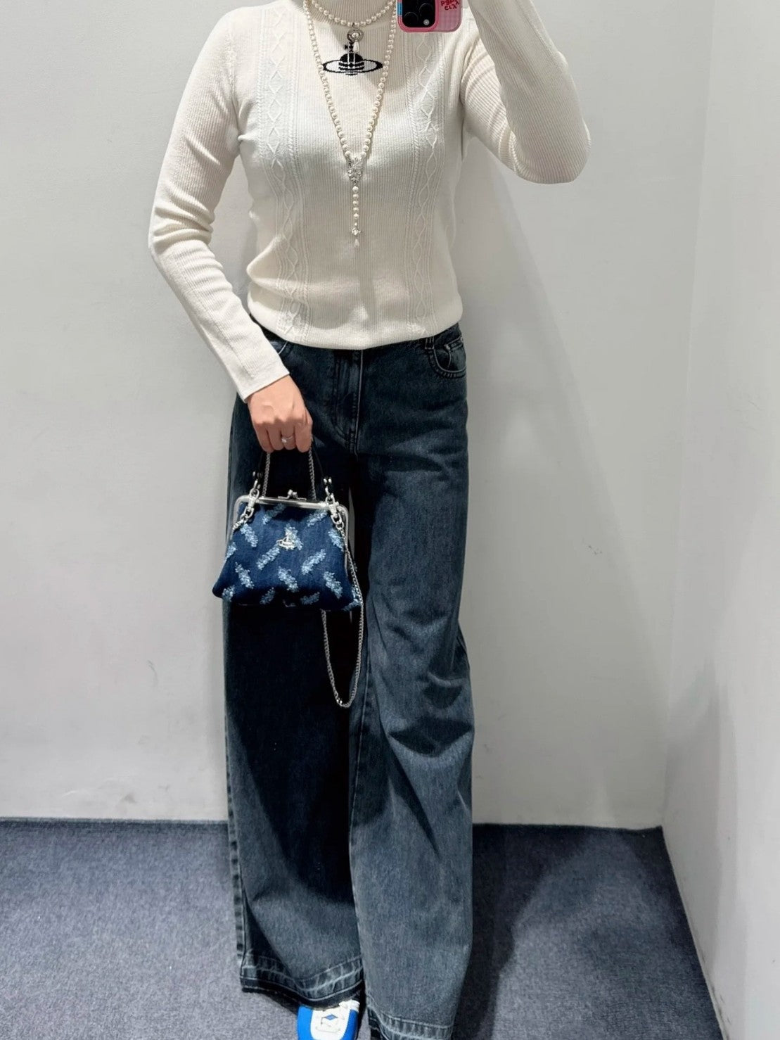 Denim Clip Autumn Niche Chain Retro Women's Handbag