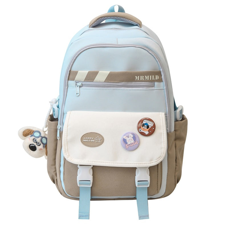 Fashion Color Contrast Large Capacity High Leisure Backpack