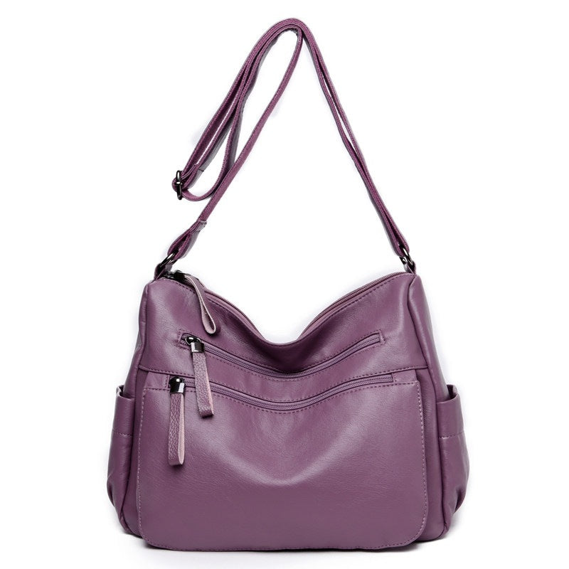 Women's Soft Leather Fashion Simple Big Women's Shoulder Bag