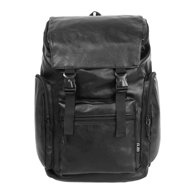 Men's Cool Solid Color Large Capacity Personality Leisure Backpack
