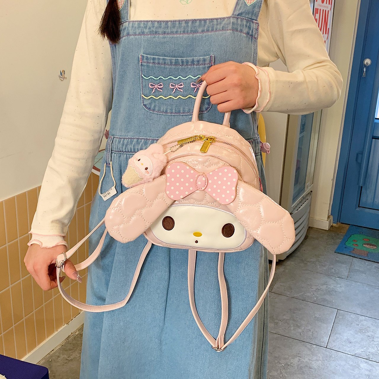 Super Cute Cartoon Melody Love Embroidery Thread Backpacks