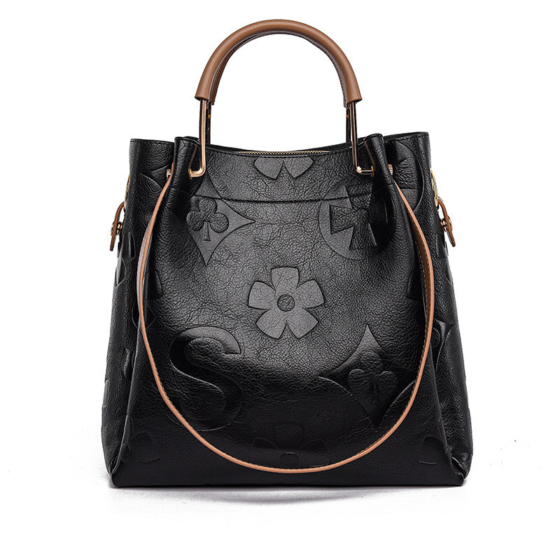 Women's High-grade Large Capacity Retro Simple Fashion Bucket Bag