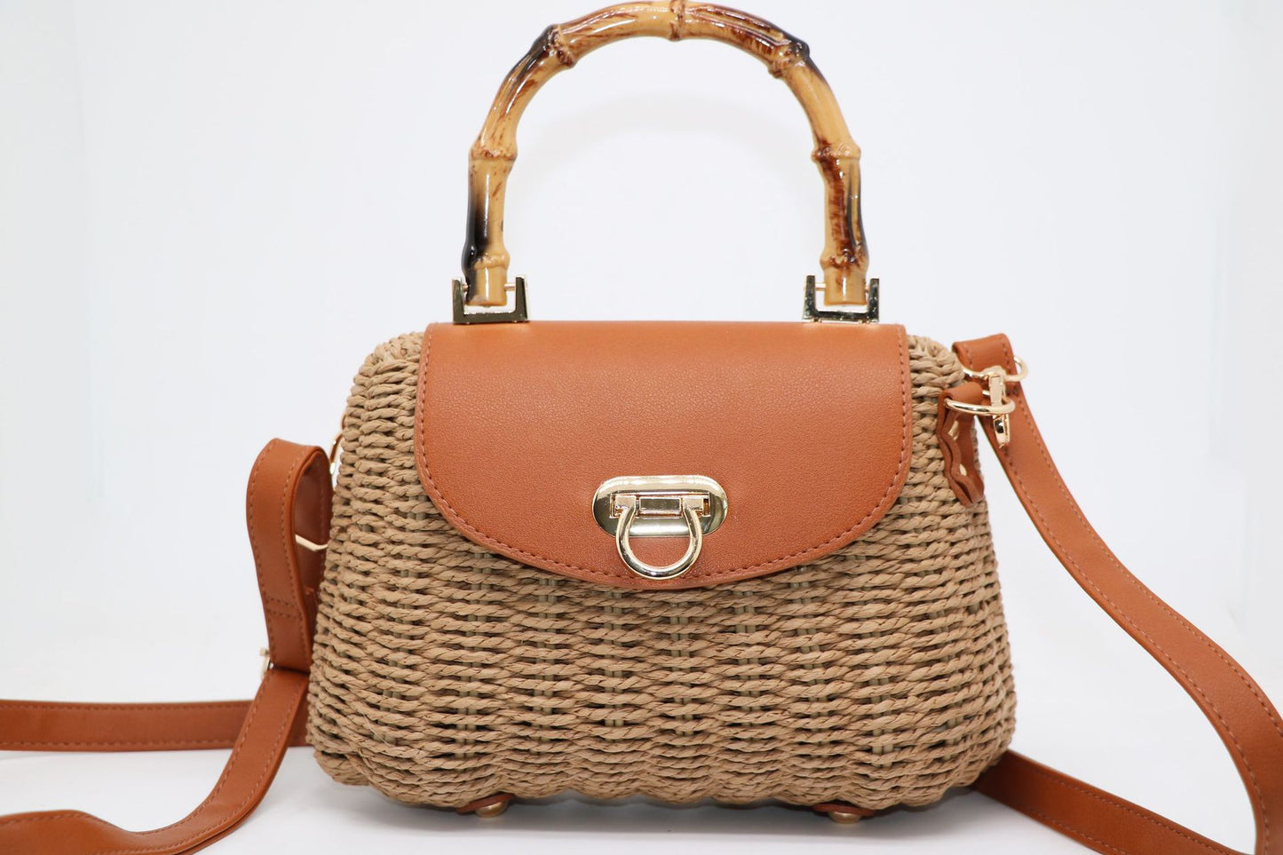 Hand-woven Female Paper String Frame Cow Women's Shoulder Bag